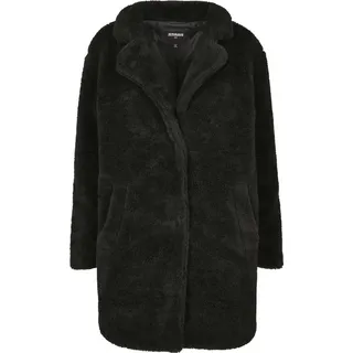 URBAN CLASSICS Ladies Oversized Sherpa Coat Schwarz