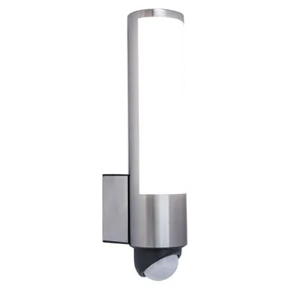 Lutec Außenwandleuchte Aluminium 34,5 cm inkl. Bewegungsmelder schwarz/silber