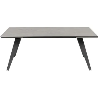 Kare Design Ausziehtisch Amsterdam, Schwarzgrau, 6-8 Personen, Ausziehbar, modernes Design, Stabil, Esszimmer, Büro, Stahlgestell, ESG-Glas, 75x200x100 cm (H/B/T)