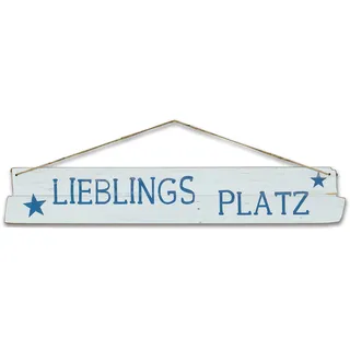 Türschild Türhänger Holz 60x10cm Lieblingsplatz Schild Maritim Wandbild Deko