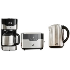 Senya Frühstücksset – Thermo-Kaffeemaschine, Toaster mit Touchscreen und Wasserkocher aus Edelstahl, 1,7 l, SYPK-012