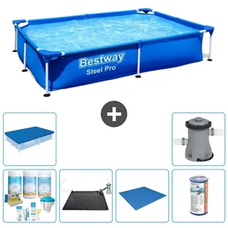 Bestway Steel Pro Rechteckig - 221x150x43 cm - 7-teilig S22211 - Blau