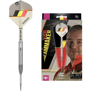 Target Darts Unisex-Adult Dimitri Van den Bergh Dream Maker G1 90% Wolfram Swiss Point Steeldarts-Set Dartpfeile, Sand, Schwarz, Gelb and Roter, 25G