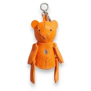 Polo Ralph Lauren für Damen. 427P13276006 Polo Bear Taschenanhänger aus Fell orange (OSFA), Lässig, Leder