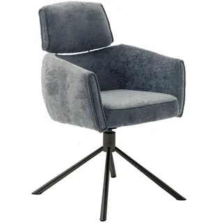 MCA QUEBEC 4 Fuß Stuhl mit Armlehnen und Griff Stahl/Stoffbezug 360° drehbar