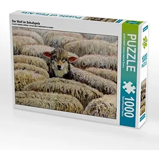 CALVENDO Puzzle Der Wolf im Schafspelz 1000 Teile Puzzle quer | Lege-Größe cm Foto-Puzzle für glückliche Stunden