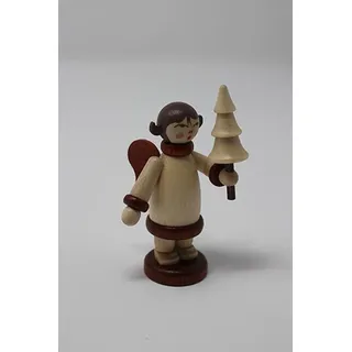 Miniaturfigur Weihnachtsengel mit Baum Höhe 5 cm Himmelsbote Festengel Cherub
