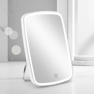 Schminkspiegel Kosmetikspiegel Make-up LED + 7 Fach Vergrößerungsspiegel Lupe - Weiß