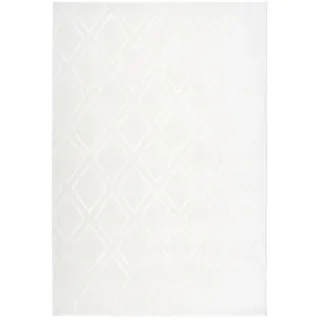 Kayoom Flachwebeteppich , Weiß , Textil , geometrisch , rechteckig , 80x150 cm , pflegeleicht , Teppiche und Böden, Teppiche, Moderne Teppiche