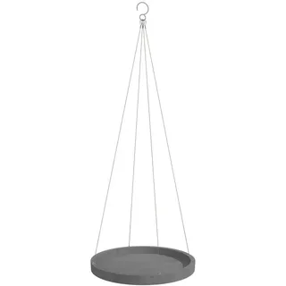 Ecopots Blumentopfuntersetzer Hängend 36/3 cm Grau , Kunststoff , Beton Optik , Rund , 3 cm , Dekoration, Blumen & Blumentöpfe, Übertöpfe