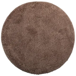 Brandsseller Badematte Ø 60 cm Badvorleger Badteppich Rund Taupe