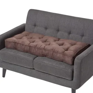 Homescapes Sitzauflage braun 100/48/10 cm – Sofa-Sitzkissen, Velours , Braun , Textil , Füllung: Polyester , Rechteckig , 100x10x48 cm , Oeko-Tex® , Heimtextilien, Wohntextilien, Sitzkissen