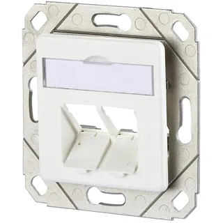 Metz 130B20D21102KE Keystone Anschlussdose UPk 2 Port unbestückt reinweiß