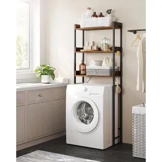 VASAGLE Badregal Toilettenregal, Badezimmerregal, 3 offenen Ablagen