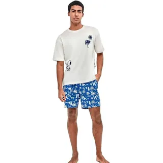 Gisela Snoopy Print Kurzarm-pyjama - Ecru - L