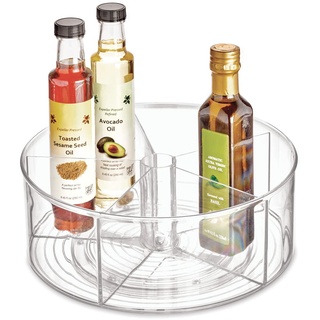 iDesig Drehteller-Organizer aus recyceltem Kunststoff, für Speisekammer, Badezimmer, allgemeine Aufbewahrung und mehr, aus der Linus-Kollektion, 29,2 cm, transparent