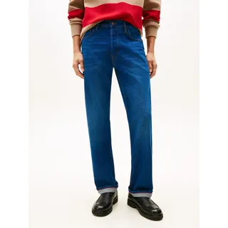 Straight-Jeans TOMMY HILFIGER "DOVER", Herren, Gr. 36, Länge 36, oly blau, Denim/Jeans, Obermaterial: 100% Baumwolle, regular fit lang, Jeans Straight-Jeans, regular straight