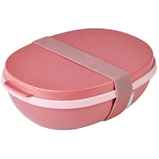 Mepal - Lunchbox Ellipse Duo - Meal Prep Box für Erwachsene & Salatbox zum Mitnehmen - Brotdose für ein gesundes Mittagessen - Ideal für Sandwiches & Salate - 825 ml + 600 ml - Vivid mauve