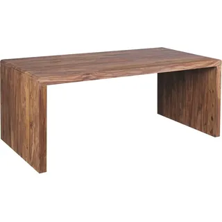 Wohnling Schreibtisch braun rechteckig, Wangen-Gestell braun 180,0 x 90,0 cm