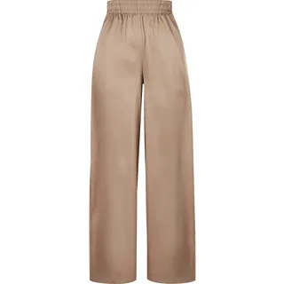 URBAN CLASSICS Ladies Satin Wide Leg Pants softtaupe, M