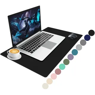 Niviy Schreibtischunterlage Leder,XXL Mousepad,Büro Tischunterlage,rutschfest PU Office Mauspad Wasserdicht Schreibunterlage Für Büro,Home und Laptop 60X40CM,Schwarz Rutchfeste Wildleder