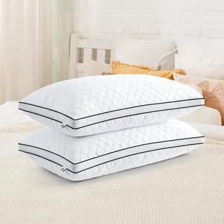 Slybear Kopfkissen 40x80 cm 2er Set, orthopädisches Seitenschläferkissen mit Premium Füllung, Atmungsaktives Nackenkissen, Schlaf-,Sitz-,Bett-,Sofa-Kissen für Allergiker weich und stützend waschbar