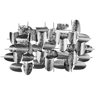 Kunstloft Wanddeko Silber 128/70 cm , Grau, Silberfarben , Metall , 7.5x70x8 cm , Bilder & Rahmen, Wanddeko