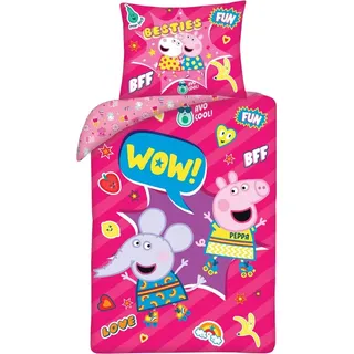 Peppa Pig Bettbezug Rosa 140 x 200 cm Baumwolle - Rosa