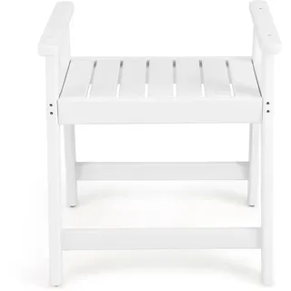 FANTASK wasserdichter Duschbank, 58 x 52 x 61,5 cm, Badhocker aus HDPE mit Ablage & Doppelgriffen, Duschstuhl bis 150 kg, Badezimmerbank rutschfest für Alte Schwangere