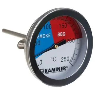Kaminer Grillthermometer Ø 5 cm Edelstahl silber