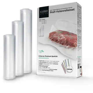 CASO Design CASO Profi- Folienrollen Set 4 / für Vakuumierer, Vakuumiergerät, Vakuumier Rollen 1 St. 20x600cm, 1 St. 25x600cm, 1 St. 30x600cm, Vakuumbeutel Vakuumierbeutel Lebensmittel, BPA-frei