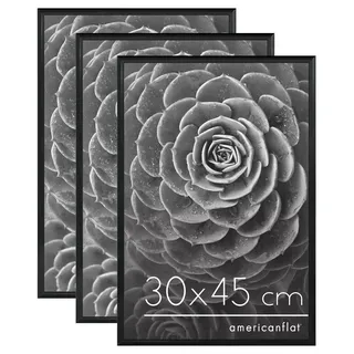 Americanflat Bilderrahmen schwarz 30x45 cm 3er Set