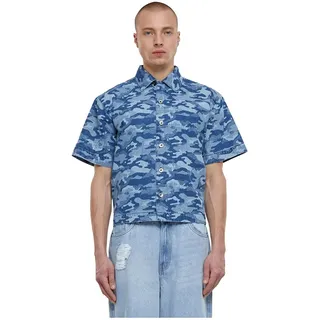 Urban Classics Laser Camo Printed Boxy Kurzarmhemd - Blue Laser Camo - 2XL