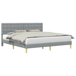 vidaXL Bettrahmen mit Kopfteil Hellgrau 200 x 200 cm Stoff - Hellgrau