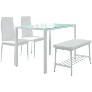 Vicco Esstisch-Set Grand Weiß 120 x 70 cm 4-teiliges Set, Model 51843 - Weiß