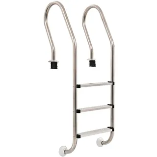 vidaXL Poolleiter 120 cm edelstahl 91733