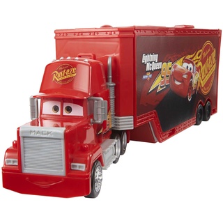 Mattel Disney Pixar Cars Transforming Mack Spielset, 2-in-1 Spielzeugtruck und Tuning-Station mit Starter, Hebebühne und mehr, vom Film inspiriert, Autorenn Spielzeug für Kinder ab 4 Jahren