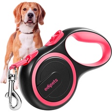 Edipets, Hundeleine, Ausziehbar, Einziehbar, 3, 5 und 8 Meter, Flexibles Band für Rechts- und Spaziergänge, Dog Leash, Rolleine, Flexileine, Retractable (Rosa, 5 Meter <20kg)