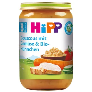 HiPP Couscous mit Gemüse und Bio-Hühnchen, 6er Pack (6 x 220 g)