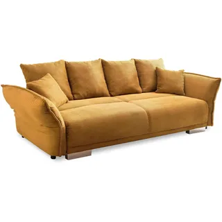 luma-home Big-Sofa Cord 2-Sitzer Gold