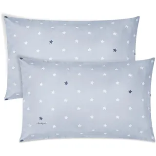 Vicloon Kinder Kissenbezug, 2 Stück Baby Kopfkissenbezug, 40x60 cm Baumwolle Baby-Kissenbezug, Baby Kleinkind Kissen Kissenbezüge, für Jungen Mädchen Bettwäsche - Graue Sterne