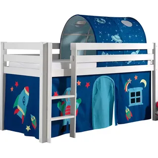 Dream Tree Halbhochbett mit Tunnel 90 x 200 cm Zita Space - Weiß