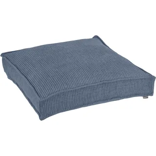 Bodenkissen H.O.C.K. "Jonny", jeansblau, unifarben, B:60cm H:10cm L:60cm, Obermaterial: 100% Polyester, Dekokissen_Sitzkissen_Kissenhüllen, Bodenkissen, Cordkissen inkl. Füllung, 60x60x10cm, Bodenkissen, strukturiert