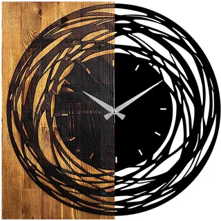 Dekorative Wanduhr aus Holz im Stil Rotationen