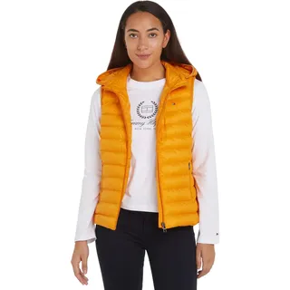 Tommy Hilfiger Damen Weste Padded Global Stripe Steppweste, Orange (Rich Ochre), XXL