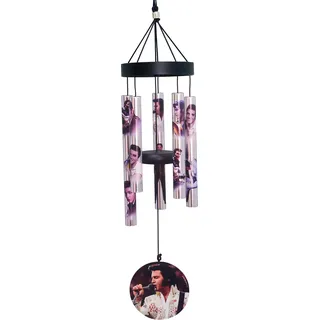 Spoontiques Elvis kleines UV-Windspiel, Outdoor-Gartendekoration, dekoratives Glockenspiel für Hof, Garten, Hinterhof und Terrasse