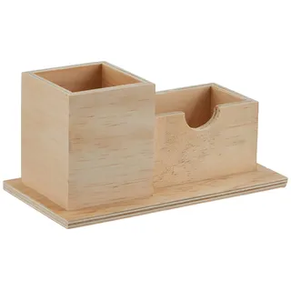 GLOREX Stiftehalter 2 Fächer, FSC, Holz, Natur, 19 x 10 x 10 cm