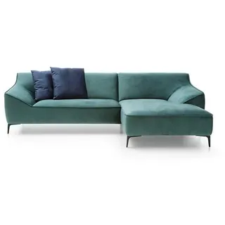 Design Ecksofa L-form Modern Sofas Stoff Textil Couch Wohnlandschaft Sofa Samt - Grün