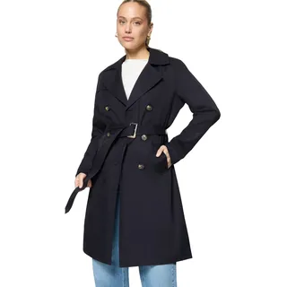 Zero Trenchcoat ZERO "Trenchcoat mit Gürtel", Damen, Gr. 36, blau (deep sky), Obermaterial: 100% Polyester PES., Mäntel Trenchcoat