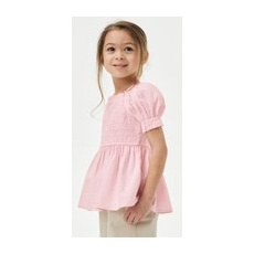 M&S Collection Gesmoktes Oberteil aus reiner Baumwolle (2-8 Jahre) - Pink, Pink, 7-8 Y